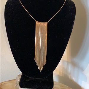 Gold tone multi chain  retro vibe necklace